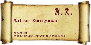 Maller Kunigunda névjegykártya